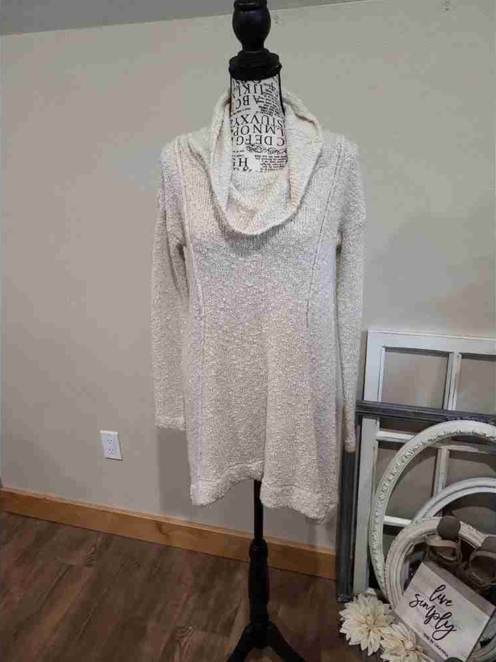 Cozy Cream Cowl Neck Women's Sweater